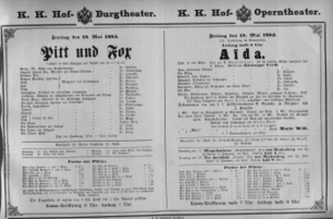 Theaterzettel (Oper und Burgtheater in Wien) 18830518 Seite: 1