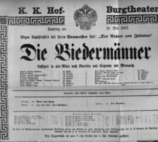 Theaterzettel (Oper und Burgtheater in Wien) 18830519 Seite: 1