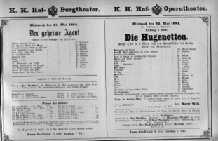 Theaterzettel (Oper und Burgtheater in Wien) 18830523 Seite: 1