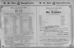 Theaterzettel (Oper und Burgtheater in Wien) 18830528 Seite: 1