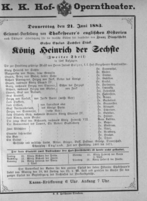 Theaterzettel (Oper und Burgtheater in Wien) 18830621 Seite: 1