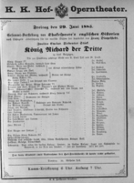Theaterzettel (Oper und Burgtheater in Wien) 18830629 Seite: 1