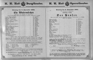 Theaterzettel (Oper und Burgtheater in Wien) 18830902 Seite: 1