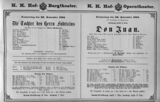 Theaterzettel (Oper und Burgtheater in Wien) 18830920 Seite: 1