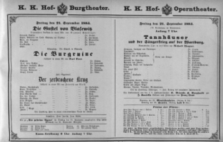 Theaterzettel (Oper und Burgtheater in Wien) 18830921 Seite: 1