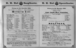 Theaterzettel (Oper und Burgtheater in Wien) 18830925 Seite: 1