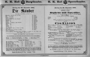 Theaterzettel (Oper und Burgtheater in Wien) 18830928 Seite: 1