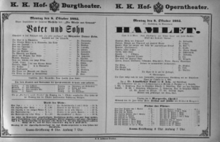 Theaterzettel (Oper und Burgtheater in Wien) 18831008 Seite: 1