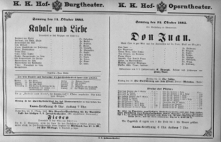 Theaterzettel (Oper und Burgtheater in Wien) 18831014 Seite: 1