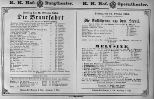 Theaterzettel (Oper und Burgtheater in Wien) 18831016 Seite: 1