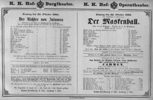 Theaterzettel (Oper und Burgtheater in Wien) 18831023 Seite: 1