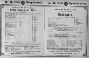 Theaterzettel (Oper und Burgtheater in Wien) 18831028 Seite: 1