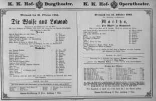 Theaterzettel (Oper und Burgtheater in Wien) 18831031 Seite: 2