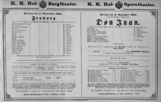 Theaterzettel (Oper und Burgtheater in Wien) 18831102 Seite: 1