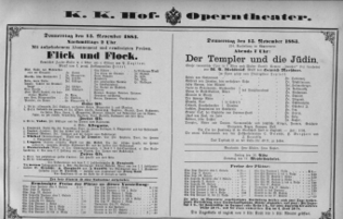 Theaterzettel (Oper und Burgtheater in Wien) 18831115 Seite: 1
