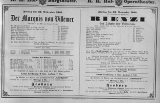 Theaterzettel (Oper und Burgtheater in Wien) 18831130 Seite: 1