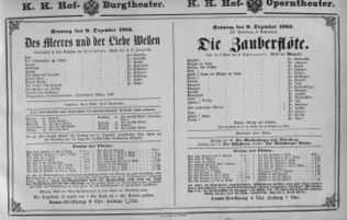 Theaterzettel (Oper und Burgtheater in Wien) 18831209 Seite: 1