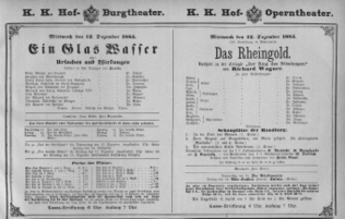Theaterzettel (Oper und Burgtheater in Wien) 18831212 Seite: 1