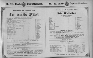 Theaterzettel (Oper und Burgtheater in Wien) 18831215 Seite: 1