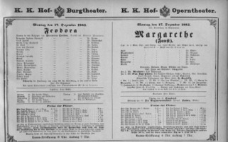 Theaterzettel (Oper und Burgtheater in Wien) 18831217 Seite: 1