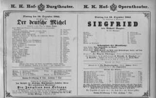 Theaterzettel (Oper und Burgtheater in Wien) 18831218 Seite: 1