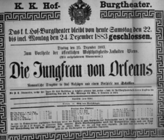 Theaterzettel (Oper und Burgtheater in Wien) 18831224 Seite: 1