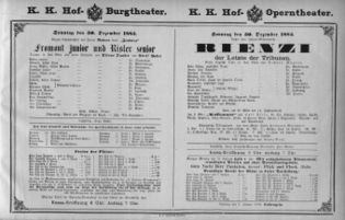 Theaterzettel (Oper und Burgtheater in Wien) 18831230 Seite: 1
