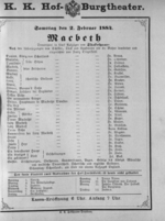 Theaterzettel (Oper und Burgtheater in Wien) 18840202 Seite: 1