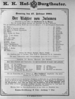 Theaterzettel (Oper und Burgtheater in Wien) 18840217 Seite: 1