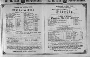 Theaterzettel (Oper und Burgtheater in Wien) 18840307 Seite: 1