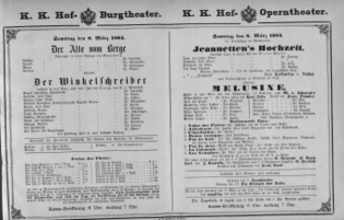 Theaterzettel (Oper und Burgtheater in Wien) 18840308 Seite: 1