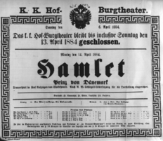 Theaterzettel (Oper und Burgtheater in Wien) 18840406 Seite: 1