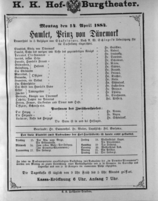 Theaterzettel (Oper und Burgtheater in Wien) 18840414 Seite: 1