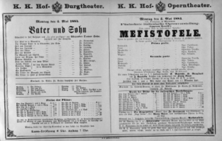 Theaterzettel (Oper und Burgtheater in Wien) 18840505 Seite: 1