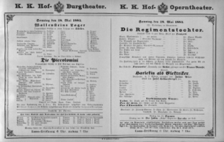 Theaterzettel (Oper und Burgtheater in Wien) 18840518 Seite: 1