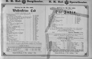 Theaterzettel (Oper und Burgtheater in Wien) 18840520 Seite: 1