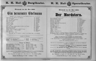 Theaterzettel (Oper und Burgtheater in Wien) 18840521 Seite: 1
