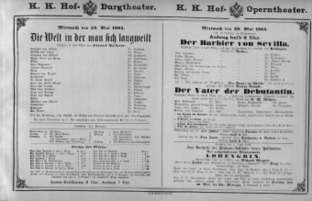 Theaterzettel (Oper und Burgtheater in Wien) 18840528 Seite: 1