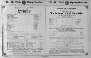Theaterzettel (Oper und Burgtheater in Wien) 18840604 Seite: 1