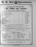 Theaterzettel (Oper und Burgtheater in Wien) 18840626 Seite: 1