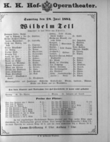 Theaterzettel (Oper und Burgtheater in Wien) 18840628 Seite: 1