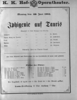 Theaterzettel (Oper und Burgtheater in Wien) 18840630 Seite: 1