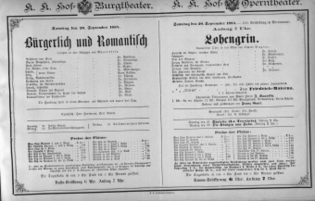 Theaterzettel (Oper und Burgtheater in Wien) 18840920 Seite: 1