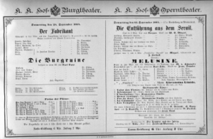 Theaterzettel (Oper und Burgtheater in Wien) 18840925 Seite: 1