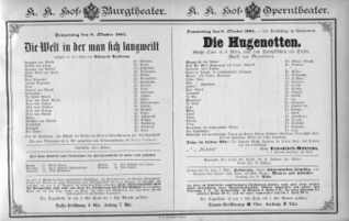 Theaterzettel (Oper und Burgtheater in Wien) 18841009 Seite: 1