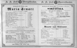 Theaterzettel (Oper und Burgtheater in Wien) 18841010 Seite: 1