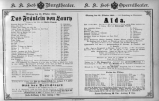 Theaterzettel (Oper und Burgtheater in Wien) 18841013 Seite: 1