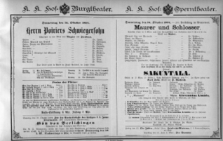 Theaterzettel (Oper und Burgtheater in Wien) 18841016 Seite: 1