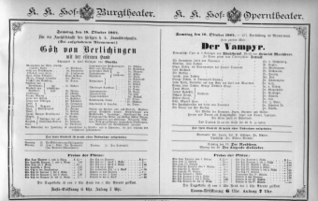 Theaterzettel (Oper und Burgtheater in Wien) 18841018 Seite: 1