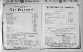 Theaterzettel (Oper und Burgtheater in Wien) 18841023 Seite: 1
